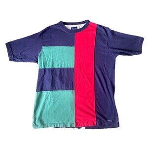 Vintage Catalina Mens Colorblock 90's Retro Geometric Streetwear Patchwork Top L